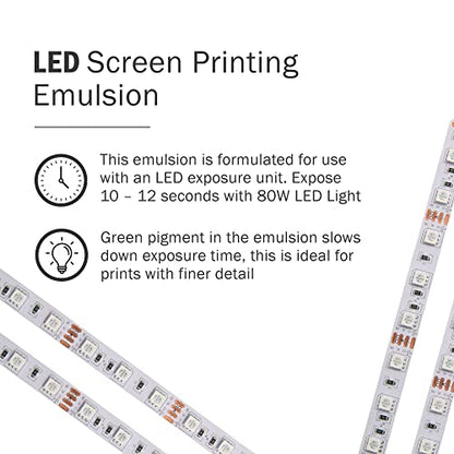Ecotex® LED Green Pre-Sensitized Photo Emulsion - Silk Screen Emulsion, Pt | Premixed And Pre-Sensitized Photo Emulsion - No Diazo Needed, Ultra Durable, 12 Month Shelf Life, Made In The USA - Pint - size: Pint - 16 oz.