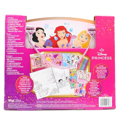 Disney Princess Activity Tote – Ultimate Princess Adventure Bag with Coloring Books, Stickers, Crayons & Games – Travel-Friendly Art Set for Girls Ages 3+ – Great Gift for Creative Play | Travel-friendly creative bag with crayons and games. Officially lic