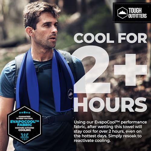 Tough Outdoors Cooling Towels for Neck Face - Neck Cooling Towel for Hot Weather Yoga Sports Golf Sweat - Instant Cold Towel - color: Royal Blue, size: Single Pack