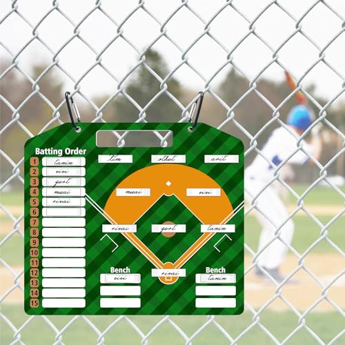 Magnetic Baseball Lineup Board for Coach | Baseball Lineup Board for Dugout | Baseball Clipboard for Coaches | Baseball Dry Erase Coaching Board | Double-Sided Coaches Whiteboard - color: Baseball Coach Board