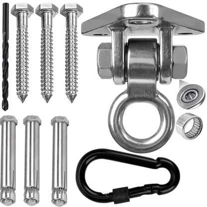 Heavy Duty Swing Hanger Bracket, 1000 lbs Capacity, 304 Stainless Steel Swing Mount with Threaded Hook, for Indoor/Outdoor Porch Swing, Hammock, Gym Rings, Punching Bag Hardware - size: 3 holes-1Pack