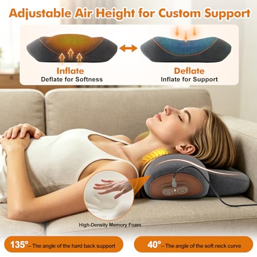 3 in 1 Heated Neck Massage Pillow Support for Neck Hump