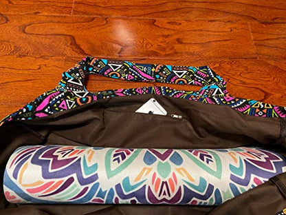 Aozora Yoga Mat Bag Large Yoga Mat Tote Sling Carrier with Pockets Fits Mats with Multi-Functional Storage Pockets Light and Durable - color: Indian