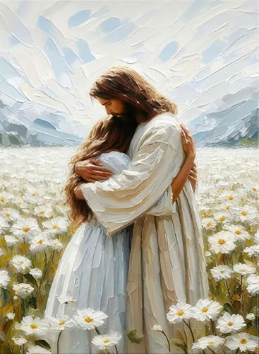 Jesus Christian Paint by Numbers Kit for Adults Canvas, Frameworkless | Easy Adult Paint by Number Kits on Canvas DIY Jesus Christian Painting for Beginners Art by Numbers for Home Wall Decor Gift - color: DP02426