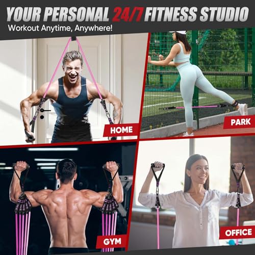 HPYGN Resistance Bands, Exercise Bands for Working Out, Workout Bands Men, Fitness Band with Handle, Door Anchor, Home Gym Equipment for Musle Training, Physical Therapy, Strength Training, Shape Body