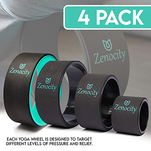 Yoga Back Roller - Yoga Wheel for Stretching and Back Pain Relief - Back Stretcher - Foam Roller - Best Balance Accessory for Stretching - Thick Padding for Comfort - Improve Flexibility