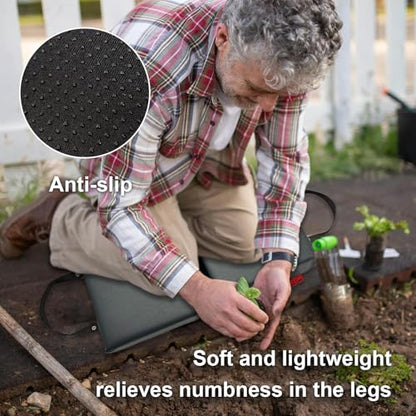 Extra Thick Soft Kneeling Pad for Men and Women, Waterproof Gardening Pads with Memory Foam, Yoga or Exercise Cleaning Knee Cushion, Collapsible Kneeling Mat Non-Slip Bottom Lightweight, Garden Gifts - color: Grey