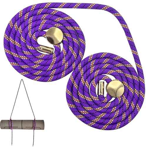 DAOSUN Yoga Mat Strap - 8MM Adjustable Paracord Carrier for Carrying Yoga Mats, Camping Pads & Blankets (Strap Only) - color: Purple With Dot
