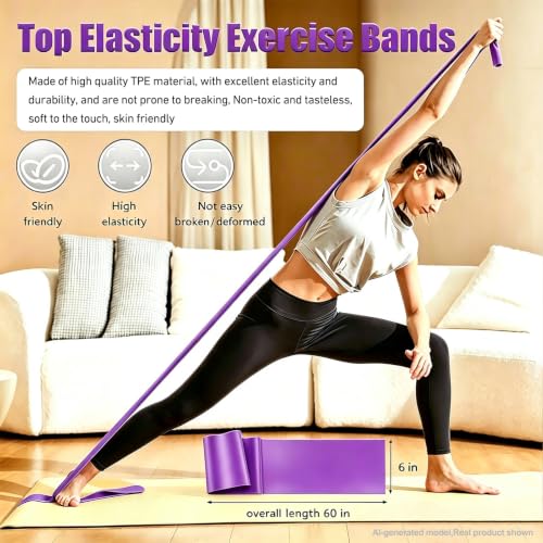 Resistance Bands for Working Out, Physical Therapy, Yoga & Pilates - color: Purple