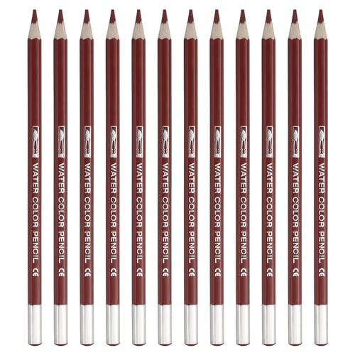 PATIKIL Watercolor Pencil, 12Pcs Water Soluble Pencils for Blending, Coloring, Sketch Drawing, Painting, Brown - color: Brown