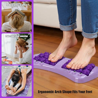 Foot Roller Massager for Plantar Fasciitis Relief, Large Size Roller Foot Massage Shiatsu Acupuncture Massage, Reflexology Tool,Heel, Arch, Muscle Aches, Foot Pain, Stress Relief - Relaxation Gift - color: Purple