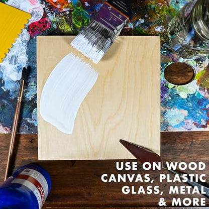 Handy Art Acrylic Gesso, 16 oz, White, Primer for Canvas, Wood, & Artist Painting Surfaces, Enhances Acrylic Paint Adhesion, Low Viscosity, Thick Coverage, Certified Safe & AP Non-Toxic, Made in USA - color: White Gesso, size: 16 Fl Oz (Pack of 1)