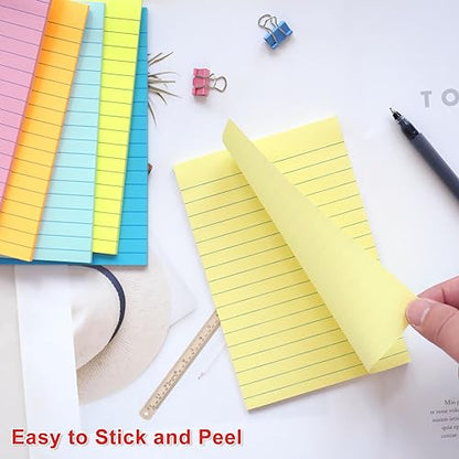 9 Pack Pastel Lined Sticky Notes 4X6 in Post and 9 Pack Pink Themed Colors Lined Sticky Notes with Lines 4X6 in Post
