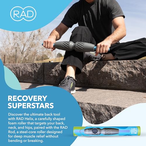 RAD 2-in-1 Muscle Flushing Kit – Includes Exercise Foam Roller & Massage Roller Stick – Deep Tissue Myofascial Release, Muscle Recovery Tools for Mobility & Performance - style: Flushing Kit