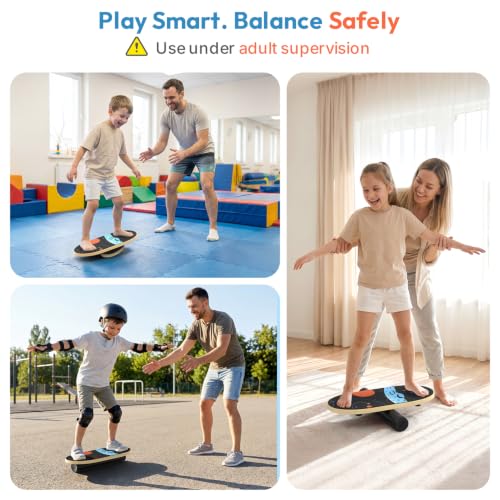 Sportneer Kids Balance Board, 4-Mode Adjustable Balance Trainer - color: Space Black