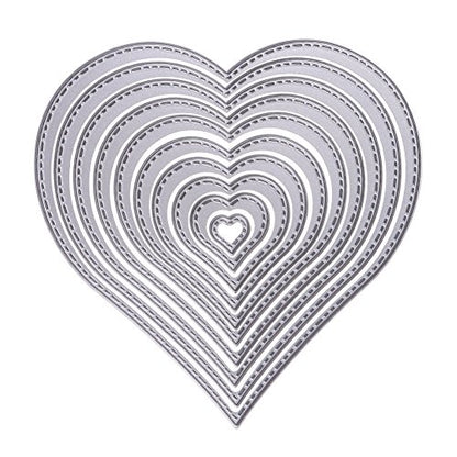 10pcs Heart Cutting Dies Handmade DIY Paper Cards Album Decoration Stencils Template Embossing for Card Scrapbooking Craft (Love Heart) - style: Love Hearts