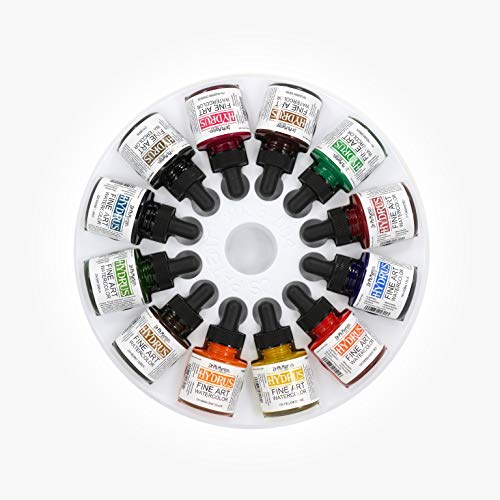 Dr. Ph. Martin's Hydrus Fine Art Watercolor (Set 2) Watercolor Set, 1.0 oz, Set 2 Colors, 1 Set of 12 Bottles