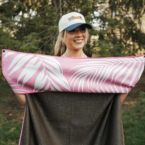 Sprints Athletic Running Towel, Full-Sized, Car Seat Cover - Performance Microfiber (Garden of Races Past - Pink) - color: Garden of Races Past Pink W/ Snaps