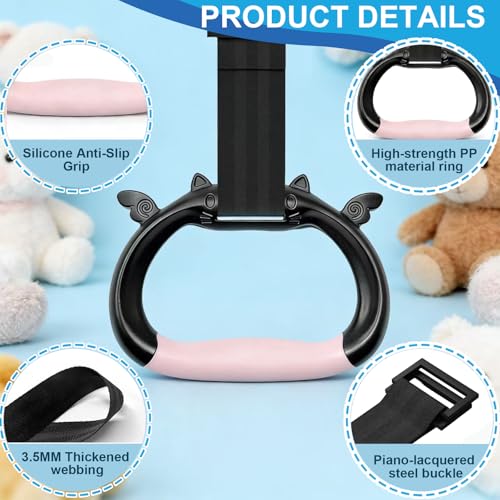 Gymnastics Rings for Kids, Professional Adjustable Extended Straps, 550 lbs Weight Capacity, Featuring Premium Non-Slip Grip Design, Suitable for Indoor/Outdoor Strength and Fitness Training.