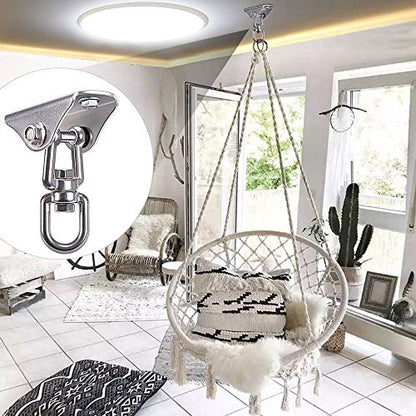 SELEWARE Stainless Steel Swing Hanger Heavy Duty Ceiling Swing Mount Free Swivel Swing Hook Swing Hardware Kit for Yoga Swing Hammock Chair Porch Swing Sets Heavy Punching Bag 1000 LB Capacity - color: 360° Swing Hanger ( 1 Pack )