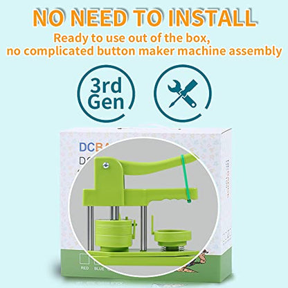 Happizza Button Maker Machine, Heart-Shaped (3rd Gen) Installation-Free, Heart Shape DIY Pin Button Maker Press Machine Kit, Badge Punch Press Machine with Free 100pcs Heart Button Parts - size: Heart - 57 mm
