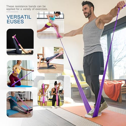 Resistance Bands for Working Out, Physical Therapy, Exercise, Pilates, Yoga - color: Gradient Pink Set