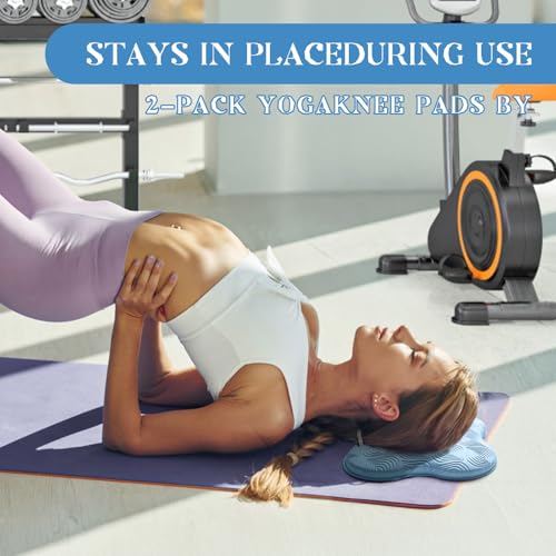 2 Packs Yoga Knee & Elbow Cushions - Extra Thick Foam for Knees, Elbows, Wrists, Hands & Head - Pilates & Kneeling Pads - Support Foam Pads for Women & Men - color: 4pcs- Blue + Black
