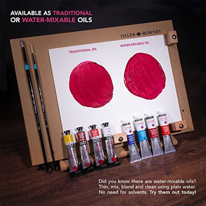 Daler Rowney Georgian 6-Tube Starter Water Mixable Oil Paint Set - Art Paints for Canvas Paper and More - Oil Painting Supplies for Artists and Students - Artist Oil Paint for Any Skill Set - style: 6 Pack