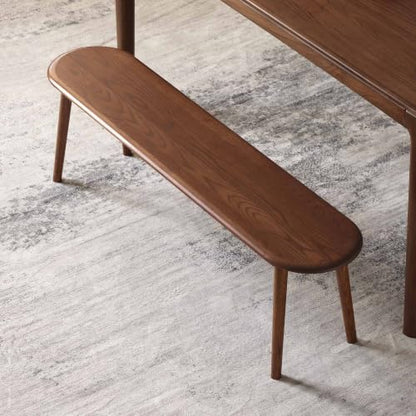 Solid Oak Dining Bench, 55.1 Inch Wood Bench for Dining Room - color: Walnut, size: 55.1''