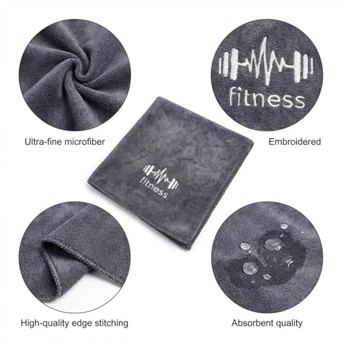 Fitness Towel, Sports Yoga Microfiber Quick-Drying Microfiber Towels for Swimming Gym and Yoga Sweat Pad, Gray - color: Gray