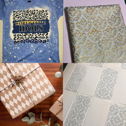 Stencils for Crafts Reusable Texture Stencils for Painting 8"x4" | Background Stencil Drawing Templates for Wood Canvas Furniture Scrapbooking - style: Basic