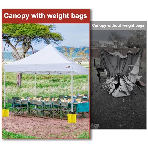 ABCCANOPY Canopy Weights 120 LBS Tent Sand Bags,4-Pack Yellow(No Sand) - color: Yellow, size: 120 LBS