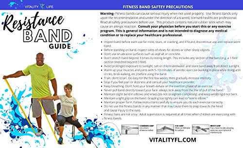 Vitality 4 Life with Curtis Adams Senior Resistance Band: 가벼운 저항, 더 긴 길이 + 지침 가이드(한글이 아닐 수 있음). 라텍스 프리. 운동, 스트레칭, 물리 치료