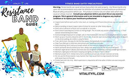 Vitality 4 Life with Curtis Adams Senior Resistance Band: 가벼운 저항, 더 긴 길이 + 지침 가이드(한글이 아닐 수 있음). 라텍스 프리. 운동, 스트레칭, 물리 치료