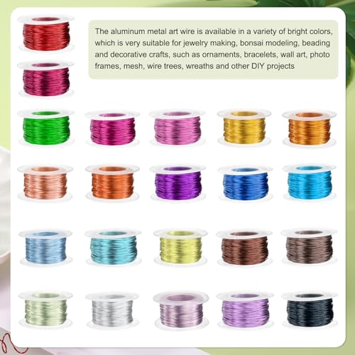 HARFINGTON 18 Gauge Aluminum Craft Wire 1.0mm 98.5ft Flexible Bendable Anodized Metal Jewelry Sculpting Wire for Jewelry Making Modelling Craft DIY, Green - color: Green, size: 30M x 1.0mm