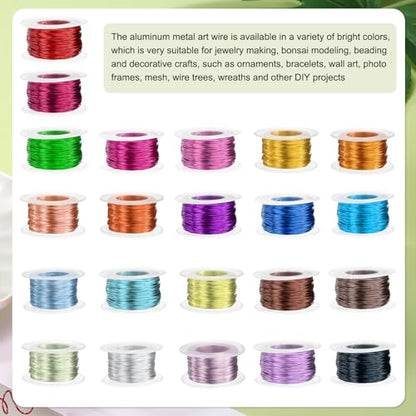HARFINGTON 18 Gauge Aluminum Craft Wire 1.0mm 98.5ft Flexible Bendable Anodized Metal Jewelry Sculpting Wire for Jewelry Making Modelling Craft DIY, Green - color: Green, size: 30M x 1.0mm