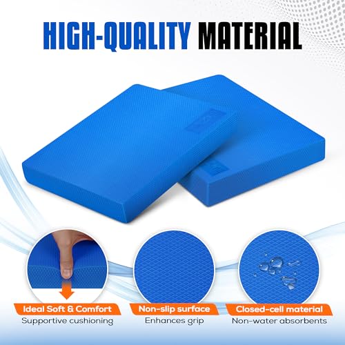 Yes4All Exercise Balance Pad, Non-Slip Foam Kneeling Pad - color: Blue - L - (15,5" x 13" x 2"), size: Large