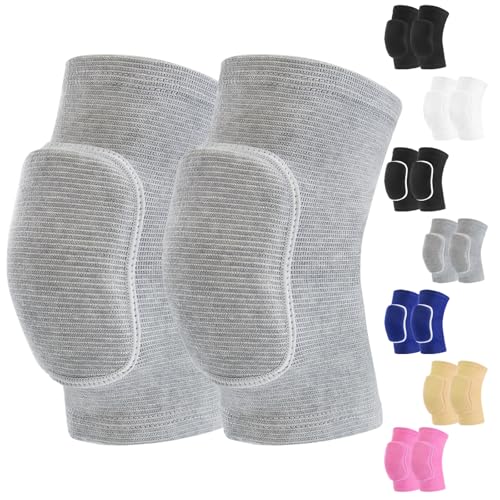 HISFFOG Volleyball Knee Pads for Dancers, Soft Breathable Knee Pads for Men Women Youth Girls Kids Knees Protective, Knee Braces for Volleyball Football Dance Yoga Wrestling Running Cycling - color: Grey, size: Small