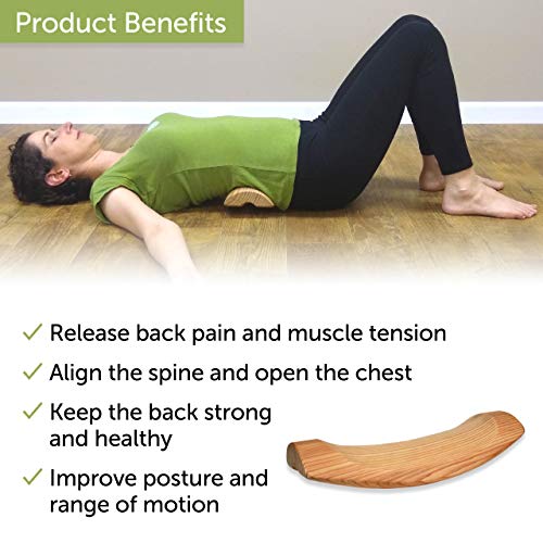 HSP Multi-Function Lower Back Bolster & Wooden Pillow | Back Stretcher for Spinal Health, Pain Relief and Posture Correction, Cedar Wood Lumbar Support for Lower Back