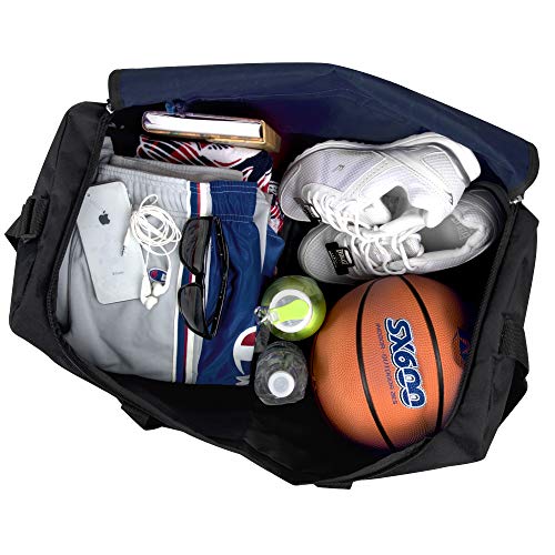 40 Liter, 22 Inch Reflective Duffle Bag with Shoulder Strap for Men, Women, Travel - color: Navy