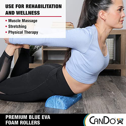 CanDo Blue Marble High Density EVA Foam Roller For Muscle Restoration, Massage Therapy, Sport Recovery, And Physical Therapy. 6" x 36", Half-Round (30-2210) - size: 6" X 36", style: Half Round