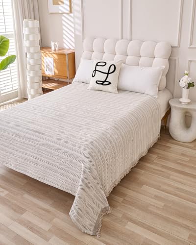 Erke Boho Chair Recliner Throw Cover Chenille Sheet Blanket 71”x71” - color: Beige Coffee, size: 71" x 71"