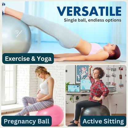ProBody Pilates Yoga Ball - Gym Grade Exercise Ball - color: Blue, size: XL: 27-30 inches/68-75 cm