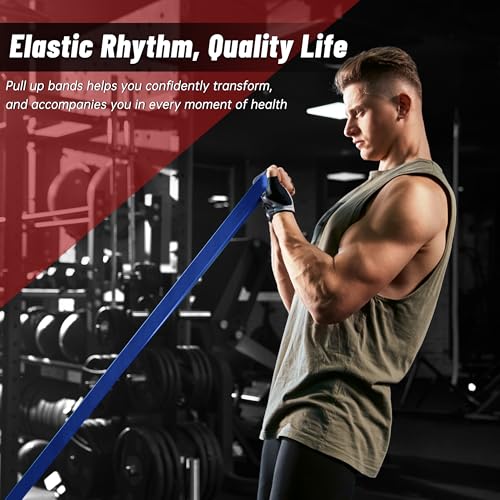 5-Level Resistance Bands for Working Out, Pull Up Assistance Bands - color: Blue Gradient
