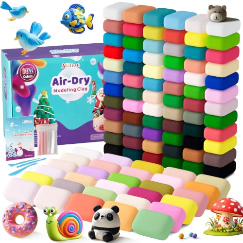 ARTPAR Air Dry Clay 102 Colors,Modeling Magic Clay for Kids Bulk Craft Kit | DIY Art and Crafts Molding Clay Sculpting Set,Soft & Non-Sticky,Classroom Activities,Creative Gifts for Boys & Girls Age 3-12 - color: 102 Colors