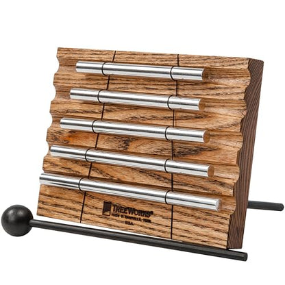 TreeWorks Chimes Energy Chime, 5 Notes –– MADE IN U.S.A. –– For Meditation, Classrooms, Sound Healing or Yoga, Includes Mallet - size: Five Notes