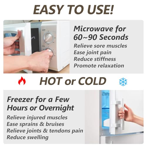 RelaxCoo Microwave Heating pad with Washable Cover 7 * 16" Microwavable Moist Heat Pad for Neck Shoulder, Cramps, Back Pain Relief, Warm Compress Rice Bean Bag Hot Pack for Muscles, Joints, Lavender - style: 1 Pack