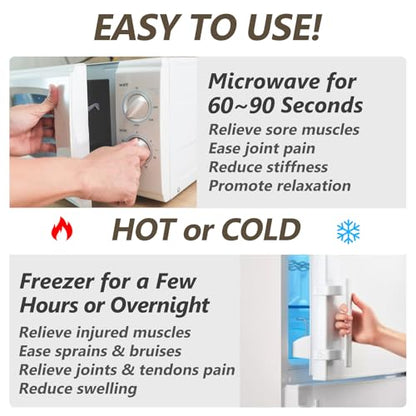 RelaxCoo Heating pad Microwavable with Washable Cover 6 * 12" Microwave Moist Heat Pad for Neck Shoulder, Cramps, Back Pain Relief, Warm Compress Rice Bean Bag Hot Pack for Muscles, Joints, Lavender - style: Grey 1 Pack