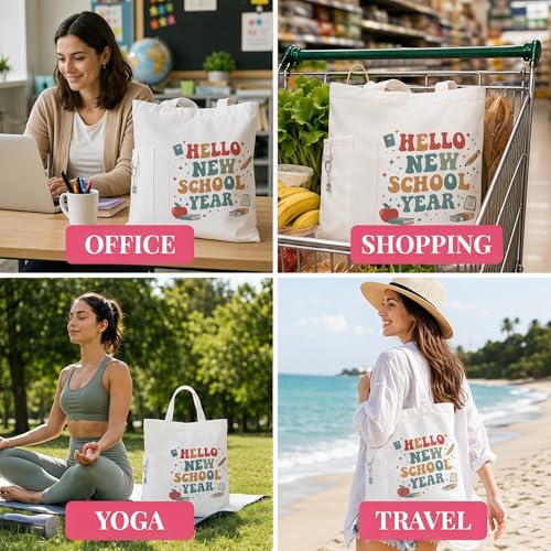 Teacher Tote Bags for Travel Shopping, Teacher Appreciation Gifts - color: Style-3