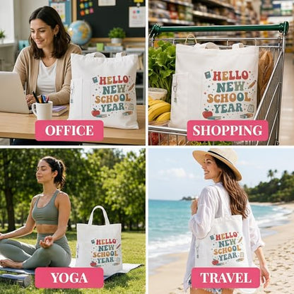 Teacher Tote Bags for Travel Shopping, Teacher Appreciation Gifts - color: Style-3